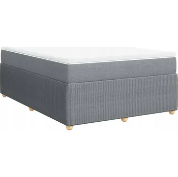 Postel Kontinentální postel 200x140 cm světle šedá s matrací a topperem 140x200 cm