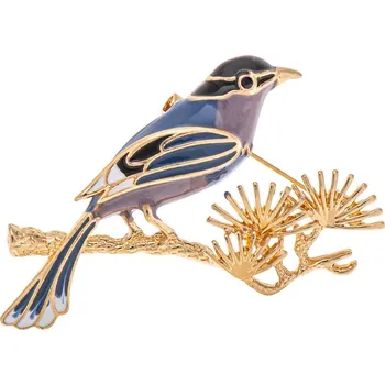 Brož Brož pták hnědo-modrý 9002005-1