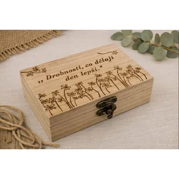 Dárkové dřevěné krabičky - květiny Velikost: 12,5x7x5cm