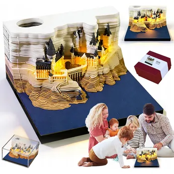 Kalendář NOVÝ STOLNÍ KALENDÁŘ 2026 PAPÍROVÁ SOCHA 3D BLOK S POZNÁMKAMI HRAD LED