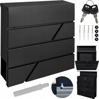 Poštovní schránka Poštovní schránka euroschránka, s vhozem, se schránkou na noviny M-TEC černá