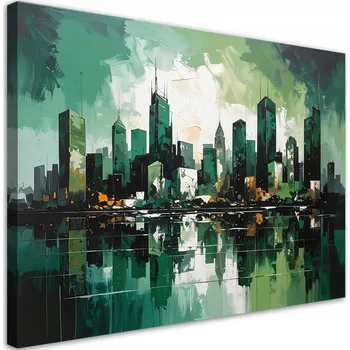 Obraz Obraz do obýváku, ložnice, kanceláře, Mrakodrapy Město Architektura zelená 45x30