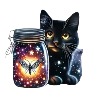 Nažehlovací obrázek - černá kočka VI (17,0 x 17,0 cm)