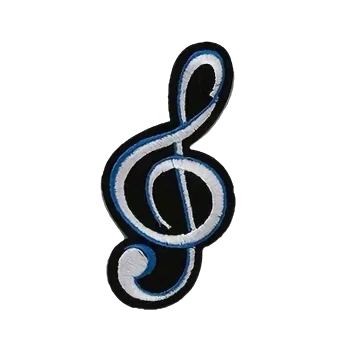 Nažehlovací nášivka - houslový klíč (4,0 x 9,0 cm)