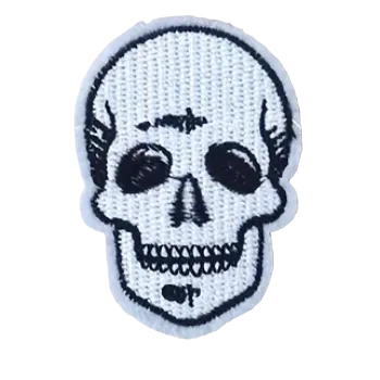 Nažehlovací nášivka - lebka (4,0 x 5,8 cm)