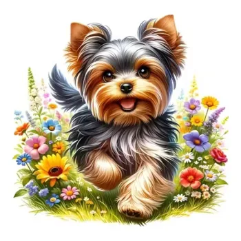 Samolepicí dekorace na vozidlo Vinylová samolepka - Yorkshire Terrier III (8,0 x 8,0 cm)