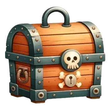 Nažehlovací obrázek - pirátská truhla (10,0 x 9,7 cm)