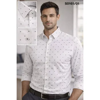 Pánská košile EGO MAN košile pánská S0161-01 slim fit bílá 3XL