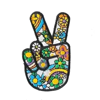 Nášivka Nažehlovací nášivka - "hippies" I (4,0 x 6,5 cm)