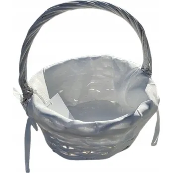 Nákupní košík Proutěný košík velikonoční dekorativní košíček na svěcení bílý 23 cm