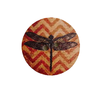 Knoflík Knoflík dřevěný "Vážka slunce"