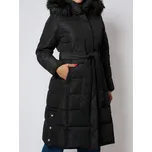 Sinsay - Prošívaný kabát s kapucí - černá