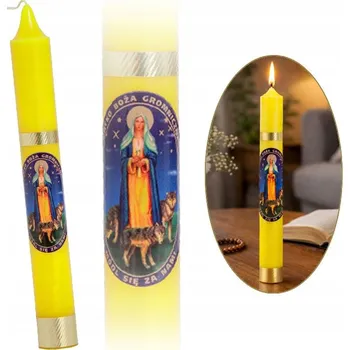 Svíčka Tradiční klasická svíčka hromnička z přírodního vosku vonná 20x3cm