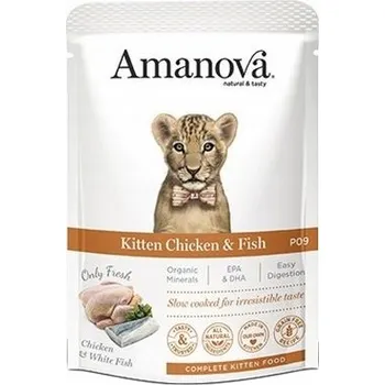 Krmivo pro kočku Amanova Cat Kitten Chicken & Fish - Kuře a bílá ryba kapsička 85g