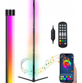 Stojací lampa LED RGB STOJACÍ LAMPA 155CM DYNAMICKÁ ZMĚNA BAREV DÁLKOVÝ OVLADAČ
