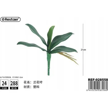 umělá květina Umělý list orchideje 21 cm zelený - dekorace