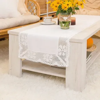 Obraz RACHELA Běhoun s krajkou 40x140cm bílý