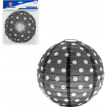 Obraz Lucerna kulatý 25 cm puntíky černá