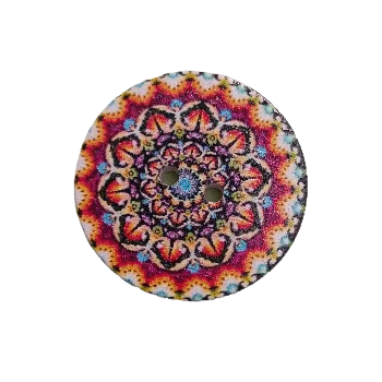 Knoflík Knoflík dřevěný "Mandala vášně"