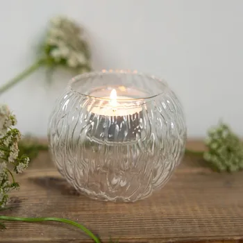 Svícen Storefactory Skleněný svícen na čajovou svíčku Skirebo Small