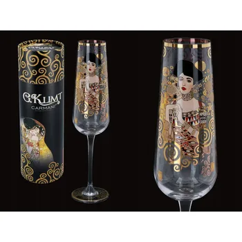 Sklenice SKLENICE NA ŠAMPAŇSKÉ GUSTAV KLIMT ADELE, SKLENĚNÁ SKLENICE DÁREK