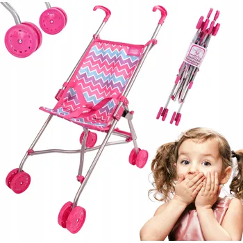 Kočárek pro panenku LEHKÝ sportovní kočárek pro PANENKY Natalia s pásy SKLÁDACÍ
