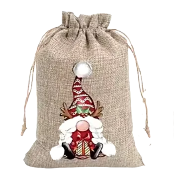 Vánoční dekorace Plátěný pytlík - vánoční skřítek I (10,0 x 15,0 cm)