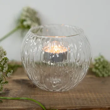 Svícen Storefactory Skleněný svícen na čajovou svíčku Skirebo Large