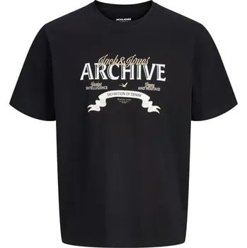 Pánské tričko Pánské tričko ve velké velikosti s potiskem Jack & Jones 12294516 černé (6XL)