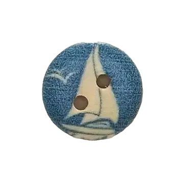 Knoflík Knoflík dřevěný s velkou plachetnicí (15 mm)