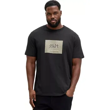 Pánské tričko Pánské velké tričko s potiskem Jack & Jones 12295987 černý (4XL)