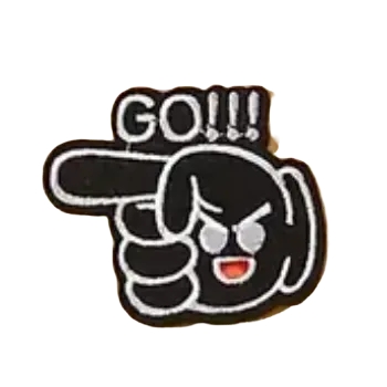 Nažehlovací nášivka - GO (5,0 x 5,0 cm), Barva: Bílá