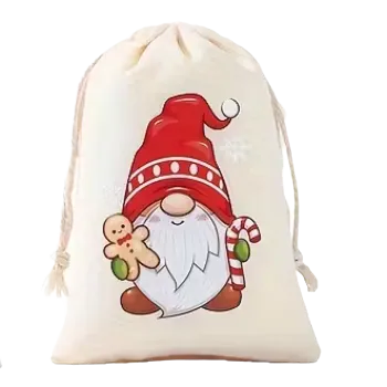 Dárková taška Stahovací sáček - s vánočním skřítkem I (10,0 x 15,0 cm)