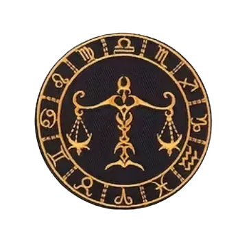 Nažehlovací nášivka - zvěrokruh VÁHY (8,0 x 8,0 cm)