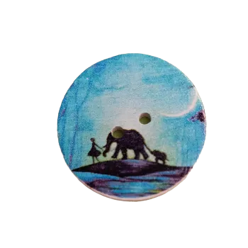 Knoflík Knoflík dřevěný "Měsíční putování"
