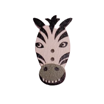 Knoflík Knoflík dřevěný hlava zebra