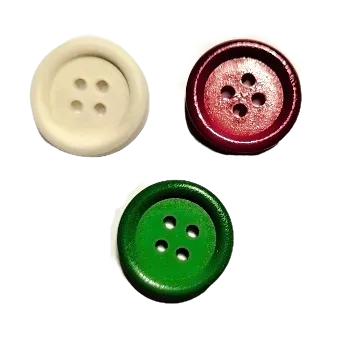 Knoflík Knoflík dřevěný kulatý 20 mm, Barva: Červená