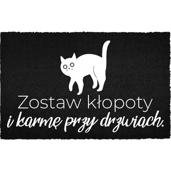 Rohožka KOKOSOVÁ ROHOŽKA 40X60 KE DVEŘÍM HIT NÁPIS STAROSTI A KARMU NECHTE ZDE.