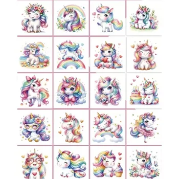 Tetování Dětské dočasné tetování - JEDNOROŽCI - 20 ks (Značka: SPADABRAVO)