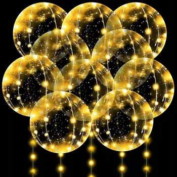 Balónek Sada 10 LED balónků 24 palců balónky s heliem Bobo Balónky na VALENTÝNA svatba