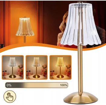 Lampička BEZDRÁTOVÁ LAMPA DO LOŽNICE, KŘIŠŤÁLOVÁ LAMPA, DÁREK PRO ŽENY