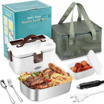 Svačinový box ELEKTRICKÝ OBĚDOVÝ BOX S OHŘEVEM NÁDOBA NA POTRAVINY 100W 1.8L PŘENOSNÝ
