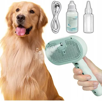 Kosmetika pro psa PARNÍ KARTÁČ PRO PSA KOČKU ELEKTRICKÝ PRO PÉČI O SRST + OLEJÍČEK