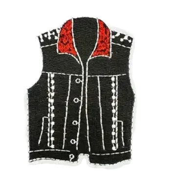 Nažehlovací nášivka - rock - vesta (5,2 x 7,0 cm)