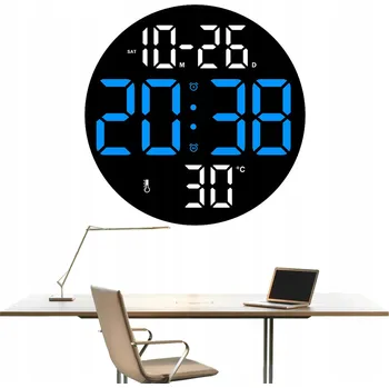 Hodiny LED nástěnné hodiny do obýváku velké číslice multifunkční teploměr budík