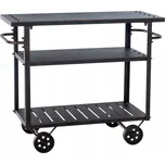 Servisní vozík Spring z kovu na kolečkách, 2 police, max. nosnost 200 kg