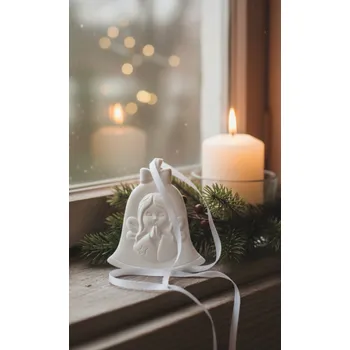 Esme Cosmetics Ručně Litý Dekorativní Zvoneček Anděl z Keraflottu (Bílý)