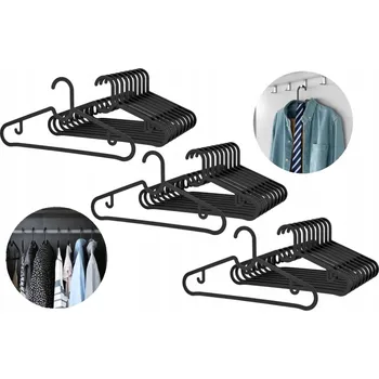 Věšák IKEA SPRUTTIG věšák, černý, SADA 30 KUSŮ