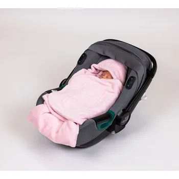 Dětská deka Tulimese Zavinovací deka do autosedačky světle růžová