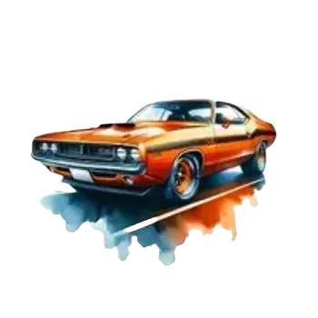 Nažehlovací obrázek - americké auto červené (10,0 x 6,8 cm)